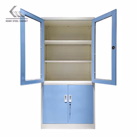 Высокий металлический шкаф для хранения документов со стеклянной дверью, стальной шкаф для документов